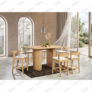 Japandi Solid Wood Island Dining Set