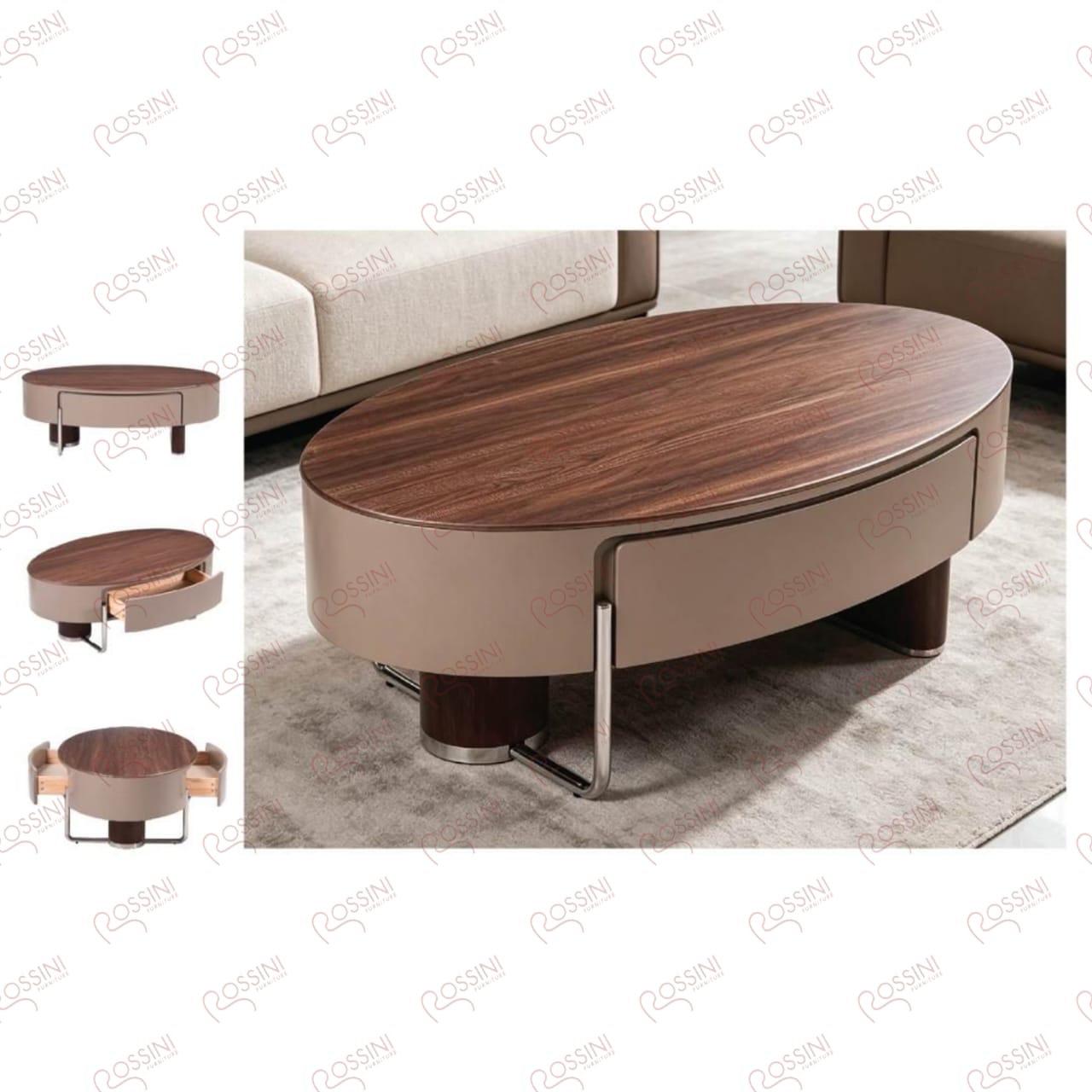 Modern Italian Luxury Oval Coffee Table