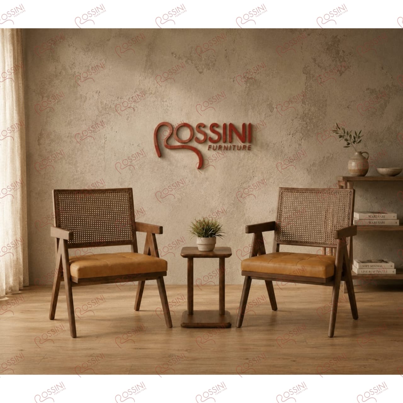 Mid-Century Modern Cane Accent Chair