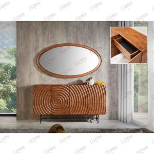 Solid Wood Sideboard & Mirror