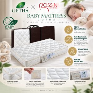 Getha Baby Mattress 100% Natural Latex with French Wool Padding