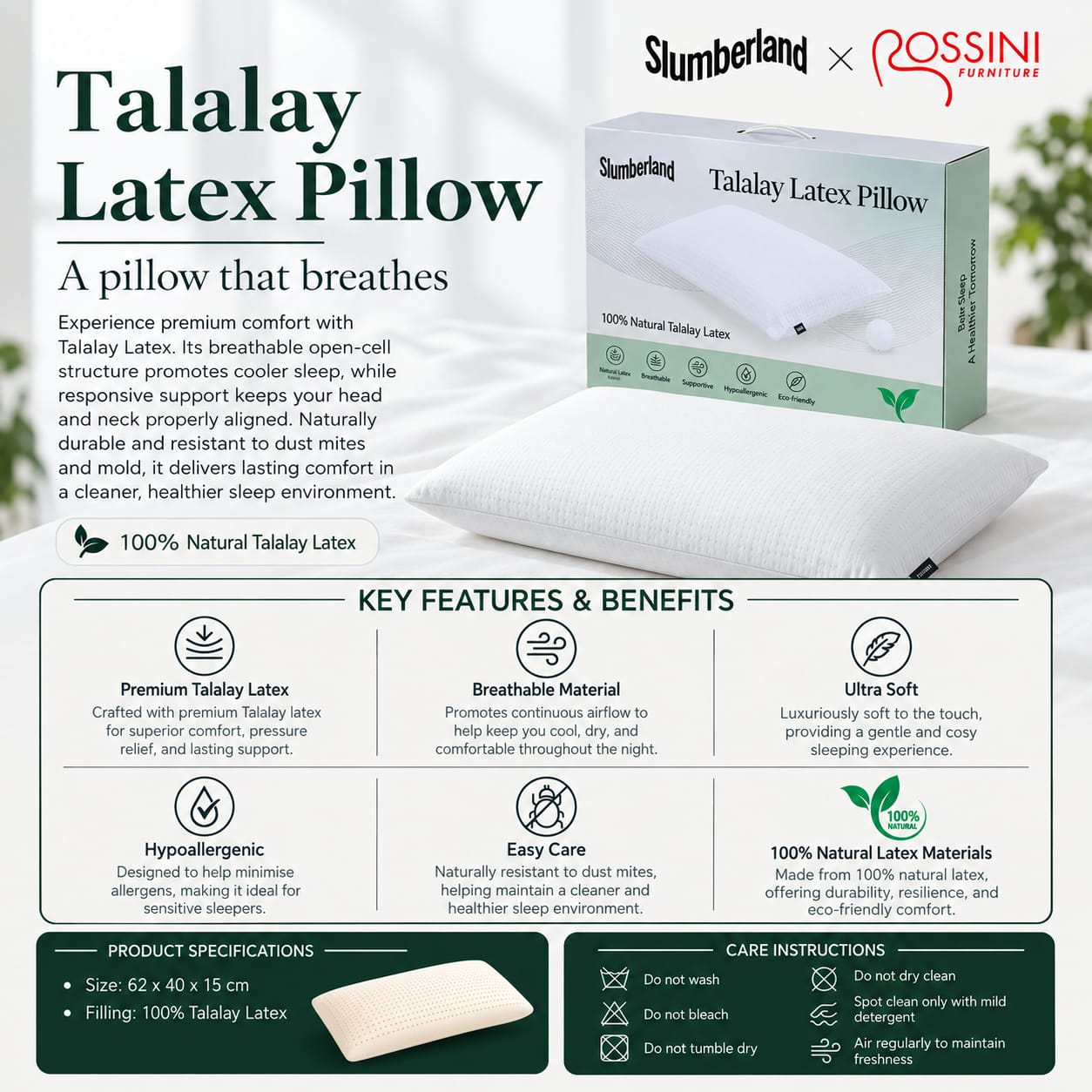 Slumberland Talalay Latex Pillow